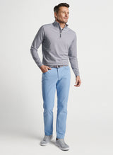 Peter Millar Perth Sugar Stripe Performance Quarter-Zip Iron/White