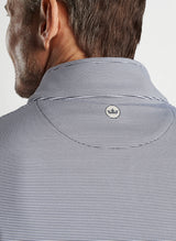 Peter Millar Perth Sugar Stripe Performance Quarter-Zip Iron/White