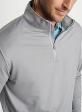 Peter Millar Perth Mélange Performance Quarter-Zip Gale Grey