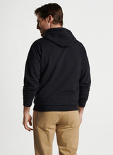 Peter Millar Lava Wash Garment-Dyed Hoodie in Washed Black