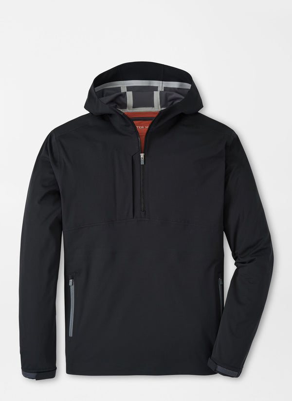 Peter Millar Kinetic Performance Half-Zip Hoodie in Black