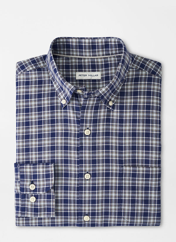 Peter Millar Haight Cotton Sport Shirt in Navy