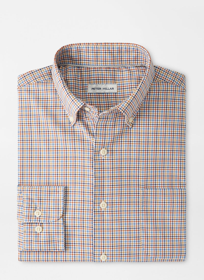 Peter Millar Market Cotton-Stretch Sport Shirt in Twilight Blue