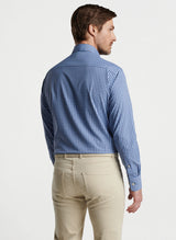 Peter Millar Ashbury Performance Twill Sport Shirt in Sport Navy