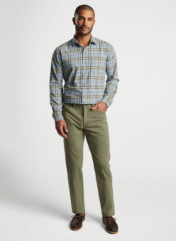 Peter Millar Signature Sateen Five-Pocket Pant Military