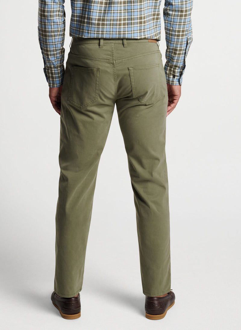 Peter Millar Signature Sateen Five-Pocket Pant Military