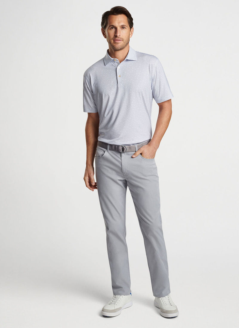 Peter Millar Daybreak Performance Jersey Polo White/Astral Blue