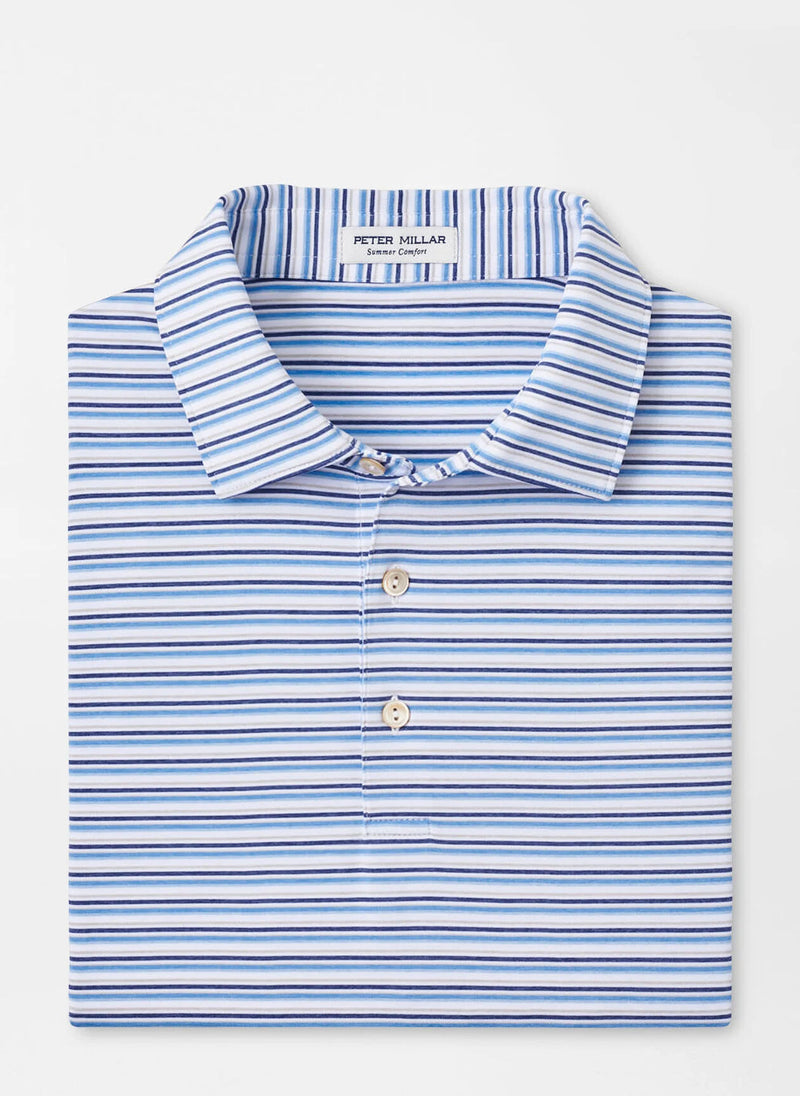 Peter Millar Fairmont Performance Jersey Polo White/Liberty Blue