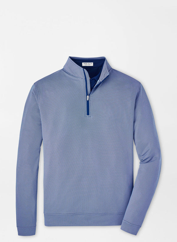 Peter Millar Perth Birdseye Performance Quarter-Zip Sport Navy