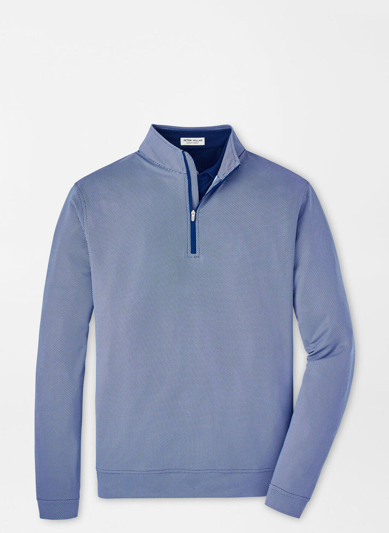 Peter Millar Birdseye Performance Quarter-Zip Sport Navy