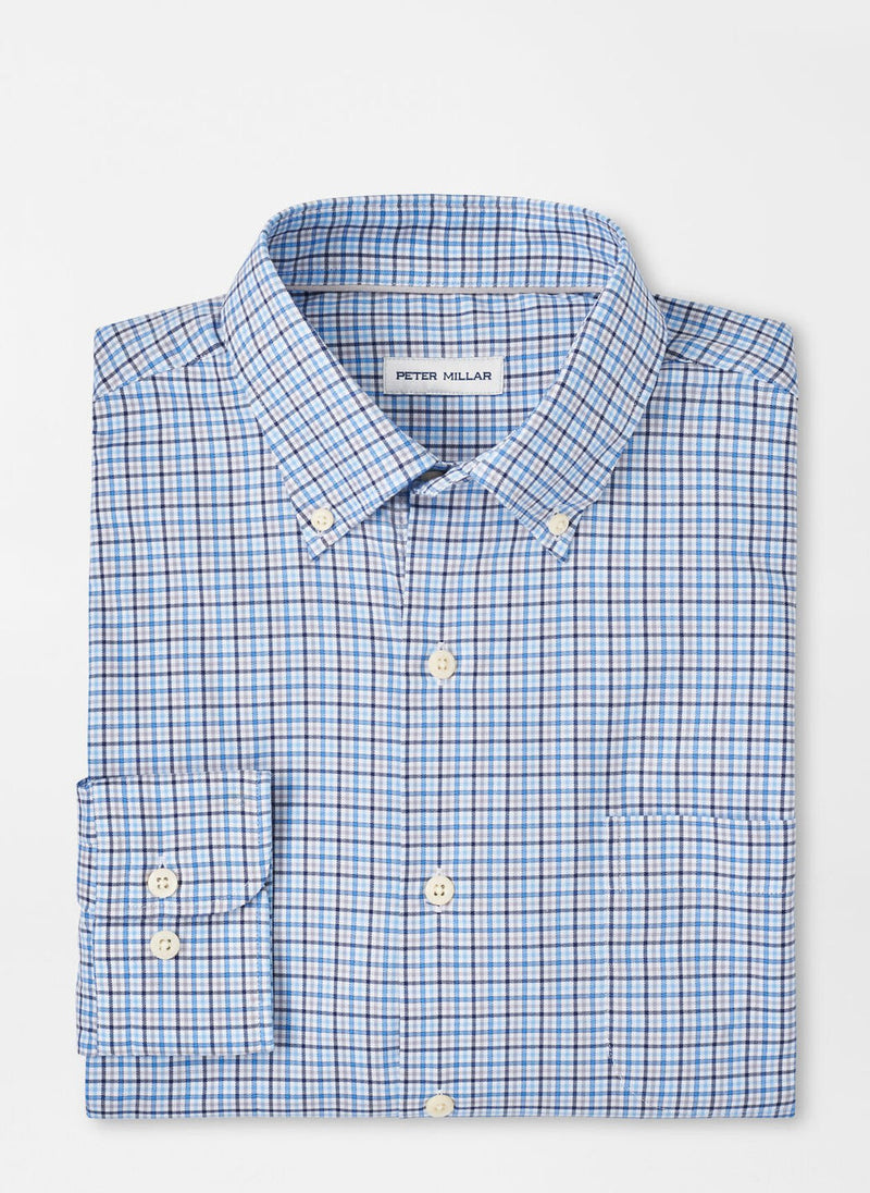 Peter Millar Albert Crown Lite Cotton-Stretch Sport Shirt in Galaxy