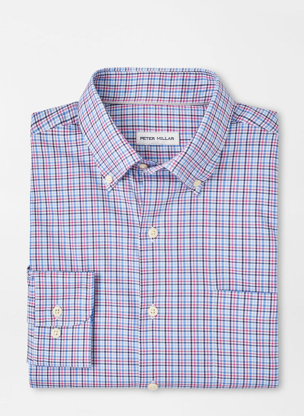 Peter Millar Albert Crown Lite Cotton-Stretch Sport Shirt in Rosewood