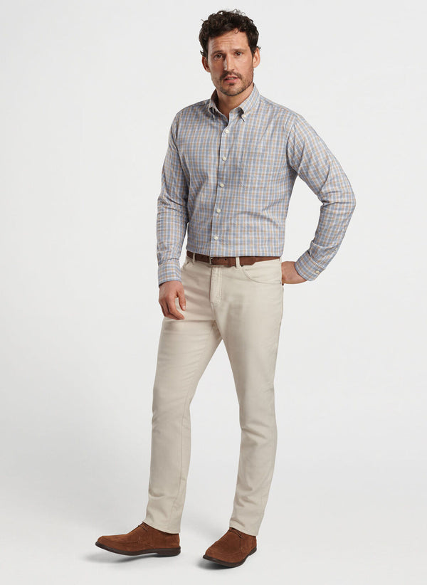 Peter Millar Powell Crown Lite Cotton-Stretch Sport Shirt British Tan