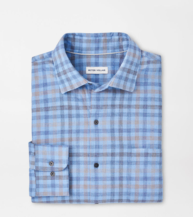 Peter Millar White Rock Cotton Sport Shirt Cottage Blue