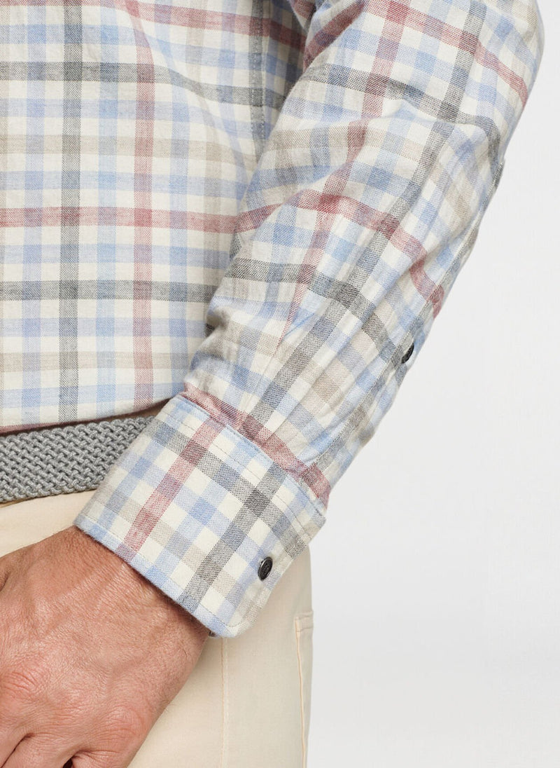 Peter Millar White Rock Cotton Sport Shirt White