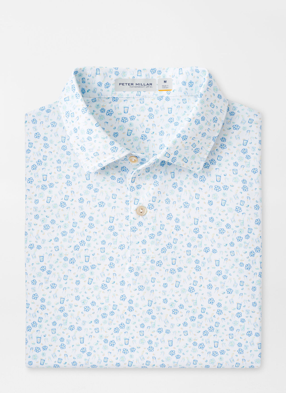 Peter Millar Featherweight Caipirinha Party Polo XL White