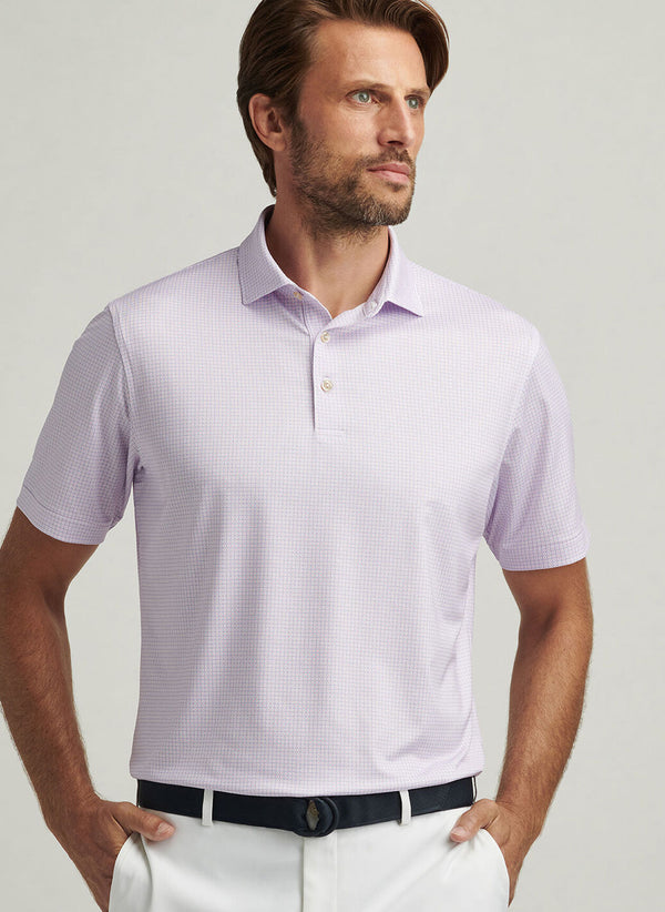 Peter Millar Orbit Performance Jersey Polo White/Blue Sea