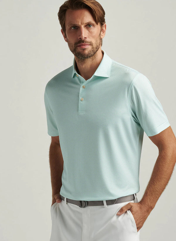 Peter Millar Orbit Performance Jersey Polo White/Pear Tart