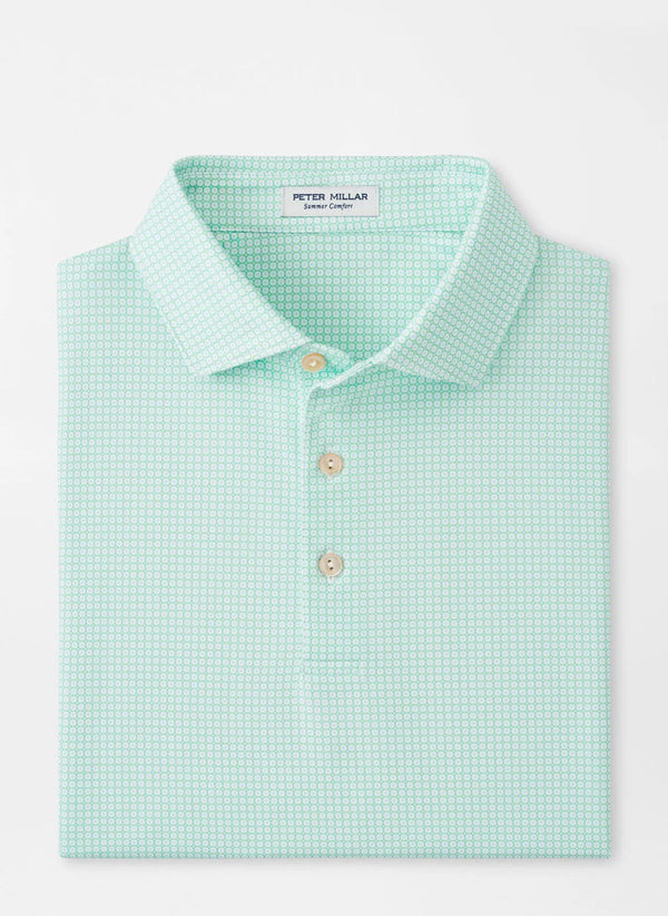 Peter Millar Orbit Performance Jersey Polo White/Pear Tart