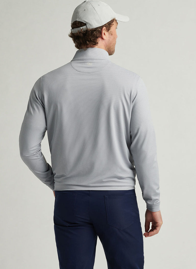 Peter Millar Perth Birdseye Performance Quarter-Zip in Gale Grey