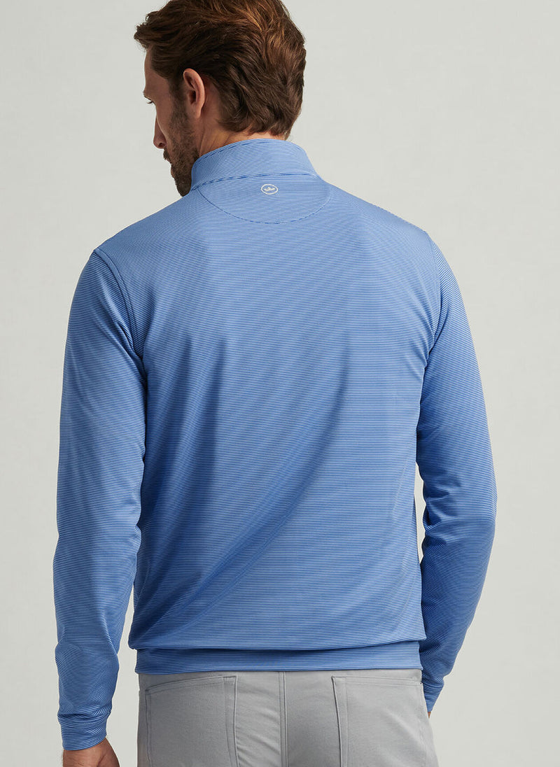 Peter Millar Perth Sugar Stripe Performance Quarter-Zip in Sailor Blue