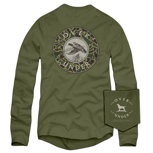 Over Under Long Sleeve Mallard Shoot II T-Shirt in Moss