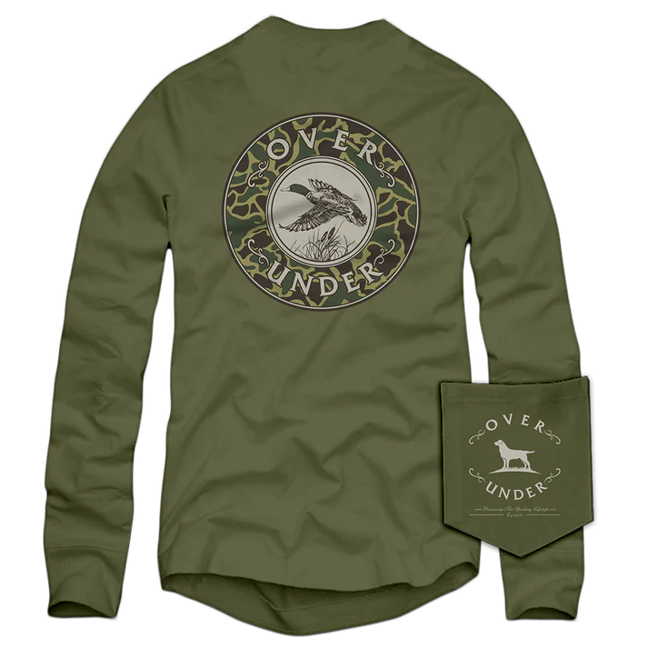 Over Under Long Sleeve Mallard Shoot II T-Shirt in Moss