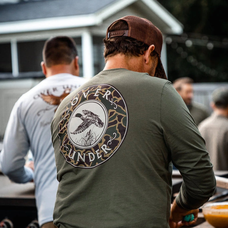 Over Under Long Sleeve Mallard Shoot II T-Shirt in Moss