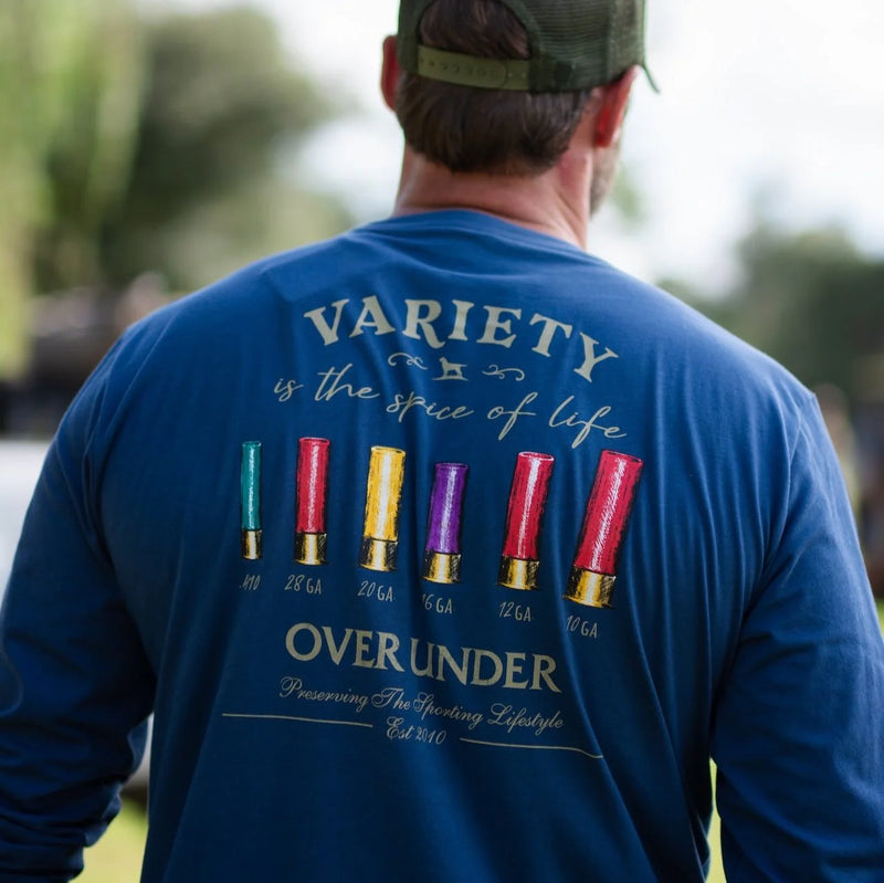 Over Under Long Sleeve Shotgun Variety T-Shirt in Navy