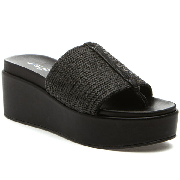 J/Slides QUO Black Raffia