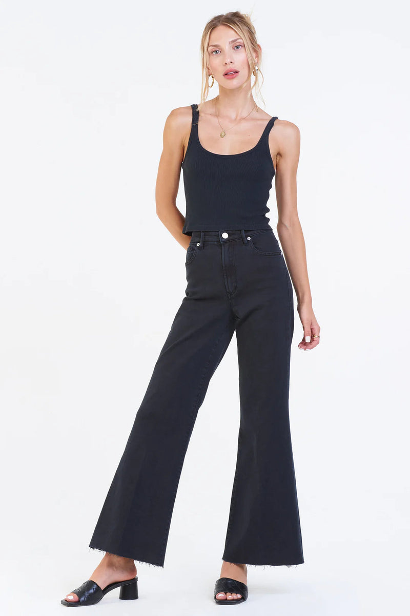 Dear John Fiona High Rise Wide Leg Jeans Black