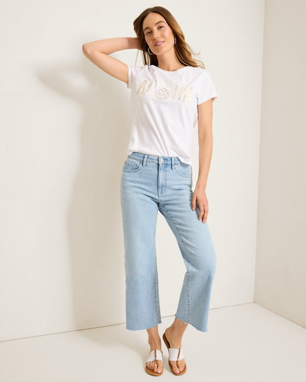 Tommy Bahama High-Rise Cropped Wide Leg Jeans Crystal Coast