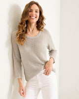 Tommy Bahama Cedar Linen Scoop-Neck Sweater Natural