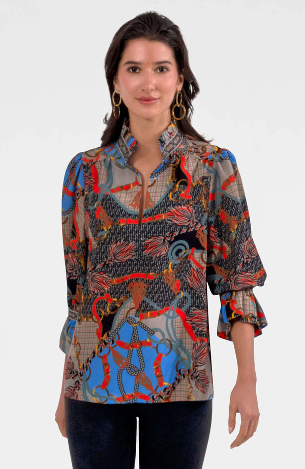 Gretchen Scott Ruffleneck Tunic - Ditto Black