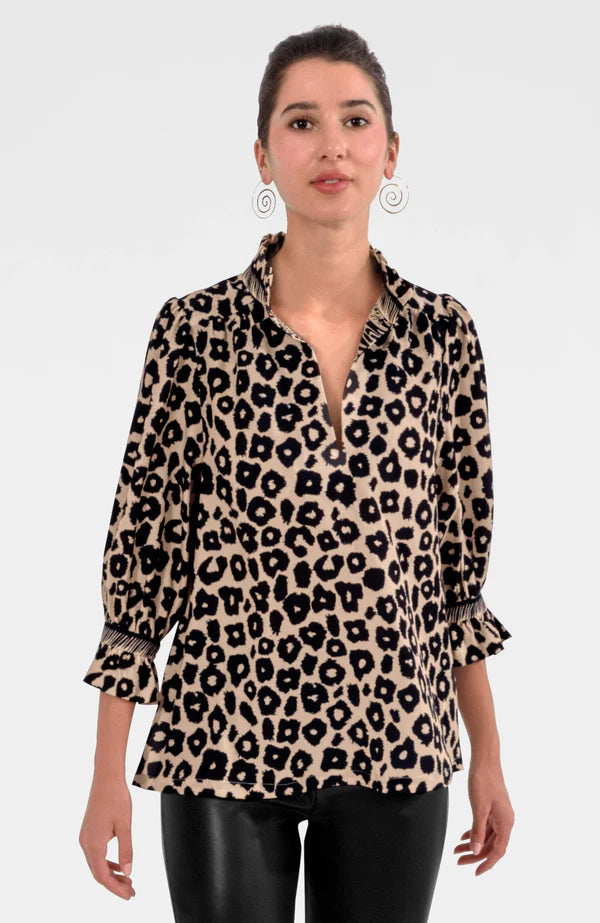 Gretchen Scott Ruffneck Tunic - Me Jane Champagne