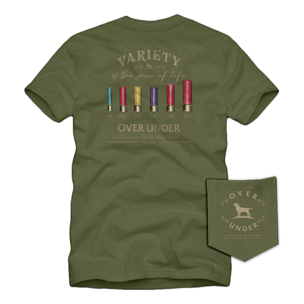 Over Under Short Sleeve Shotgun Variety T-Shirt in Moss