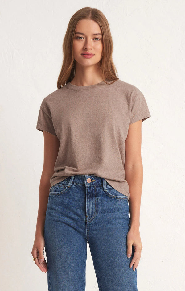 Z Supply Modern Slub Tee Heather Latte