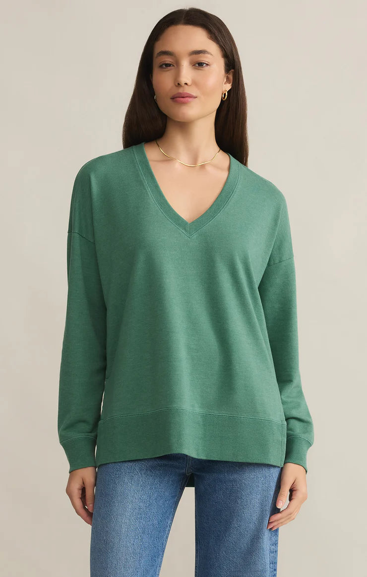 Z Supply Modern V-Neck Weekender Botanical Green