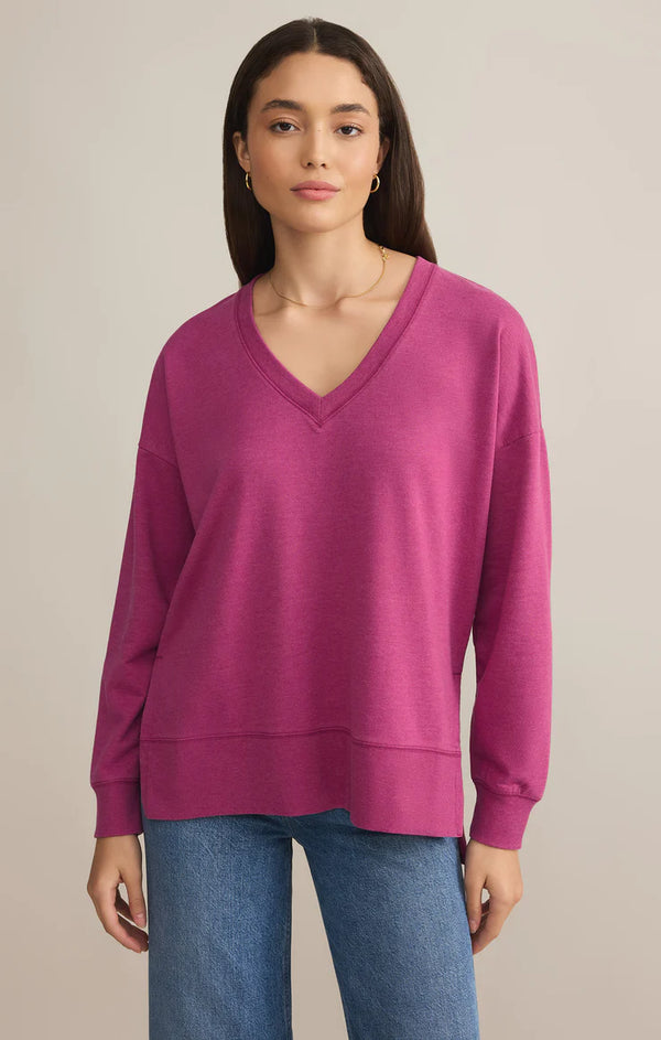 Z Supply Modern V-Neck Weekender Magenta