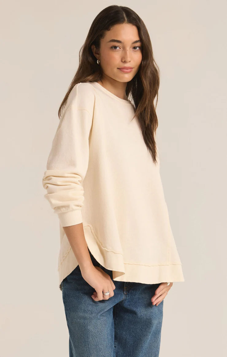 Z Supply Replay French Terry Sweatshirt Sea Salt