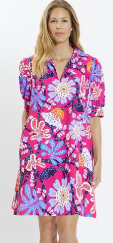 Jude Connally Emerson Dress Abstract Seaside Berry