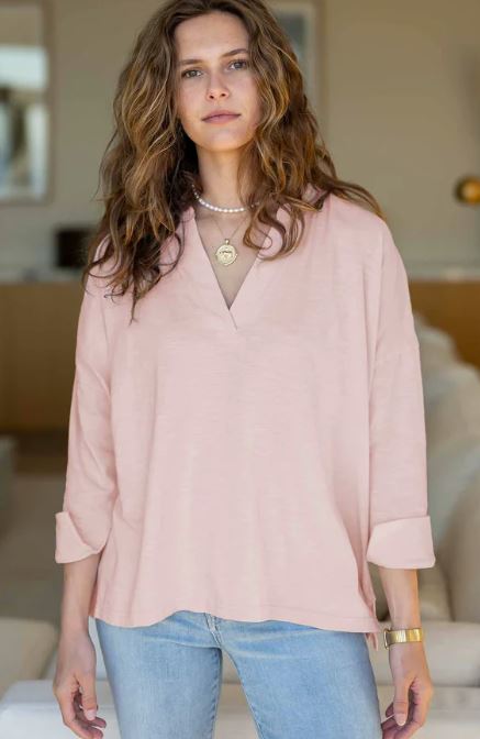 Mersea Amelia Long Sleeve Cuff Tee Rose Quartz