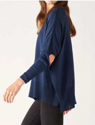 Mersea The Amour Sweater with Heart Patch- Light Navy/Bronze