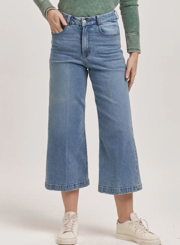 Dear John Audrey Super High Rise Cropped Wide Leg Jean Haleyville