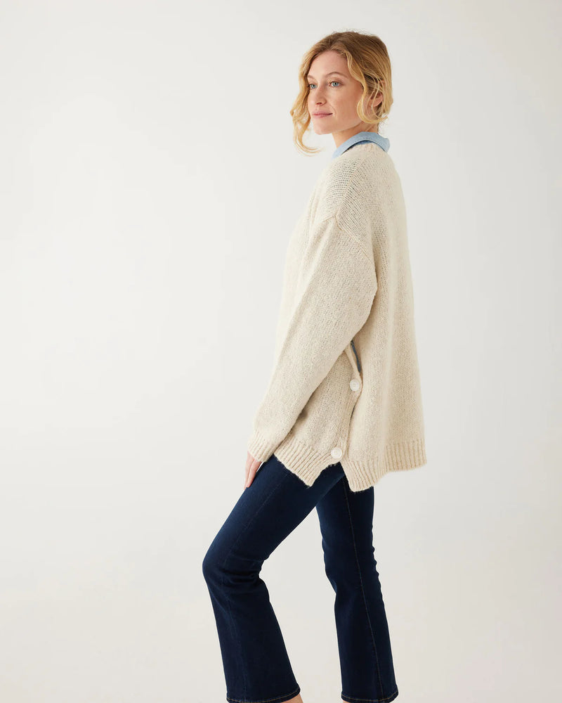 Mersea Bari Side Button Sweater Buttercream