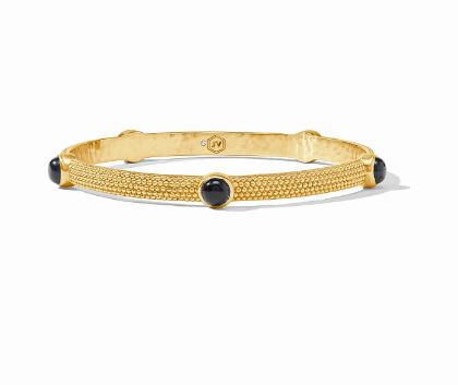 Julie Vos Cabochon Bangle Obsidian Black - M