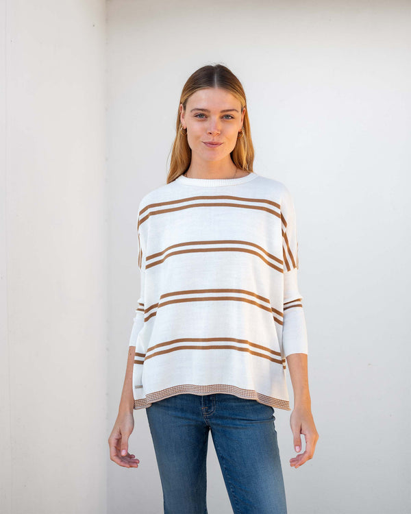 Mersea The Catalina Travel Sweater Tobacco Stripe