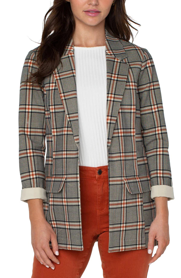 Liverpool Boyfriend Blazer with Pattern BK/CINN TRT PLD