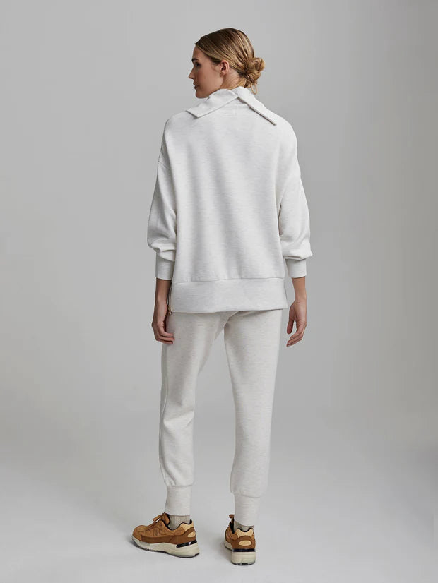 Varley Priya Longline Sweatshirt Ivory Marl