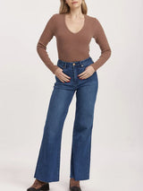 Dear John Fiona High Rise Wide Leg Jeans Violet Blue